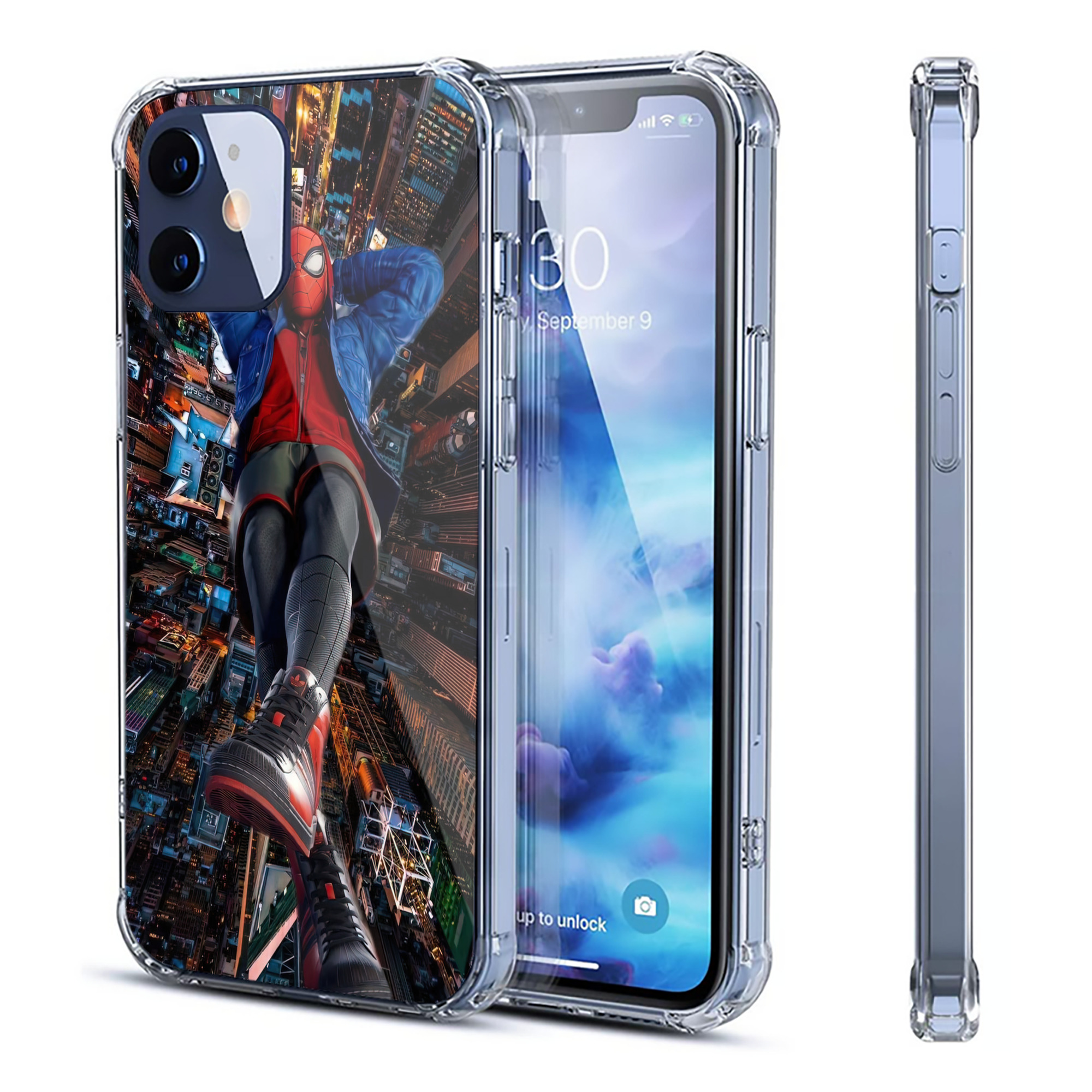 （画像用） Spider Man スパイダーマン 【iPhone 12シリーズ対応】透明スマホケース（クリアソフトケース）